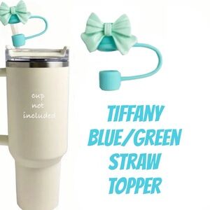 Bow Straw Topper, Fits 10mm Straws, NEW, GREEN/BLUE